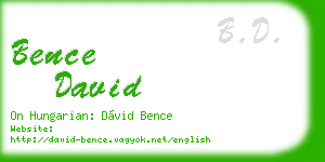 bence david business card